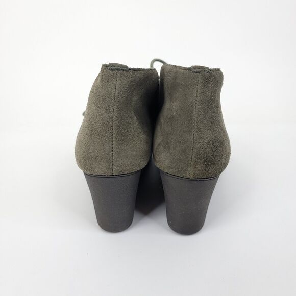 Donald Pliner \'Maka\' Wedge Booties Olive Green Suede Leather US 9M Shoes